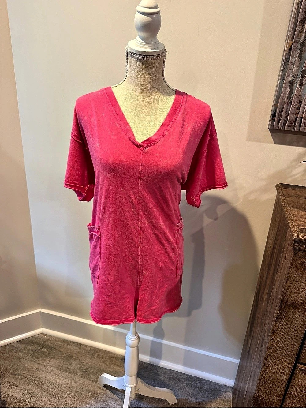 Pink Short Sleeve Romper